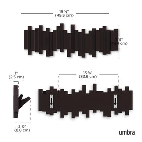 Umbra Sticks sculptural wall art coat rack adds style while organizing essentials.