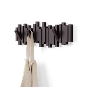 Umbra Sticks wall-mounted coat rack espresso with sculptural design and space-saving function.