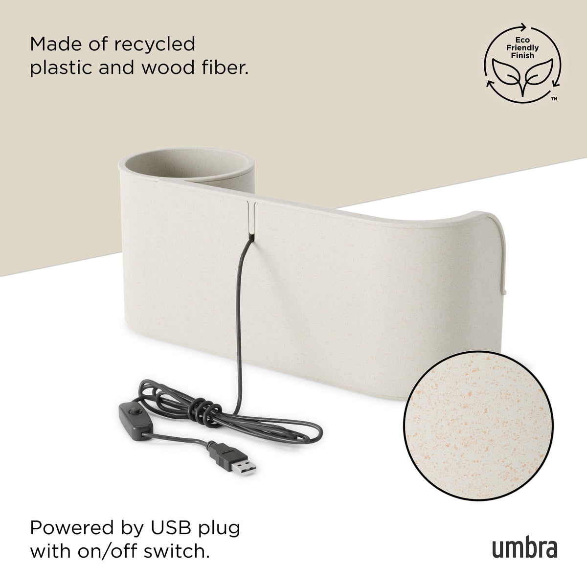 Umbra Stream beside a 3.5-inch planter for balanced desk decor.