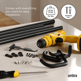 Umbra Twilight assembly-instruction image guides quick, secure mounting for a clean look