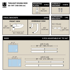 Umbra Twilight brackets included for sturdy, effortless installation.