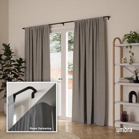 Umbra Twilight center support bracket secures heavy curtains up to 22 lb.