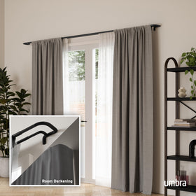 Umbra Twilight curved-ends highlight end-to-end coverage sealing out light