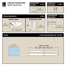 Umbra Twilight double-rod system enables elegant layering of panels.