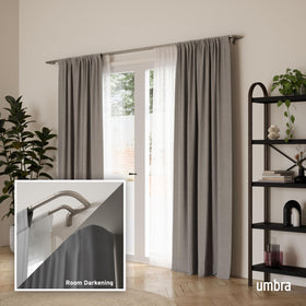 Umbra Twilight double-rod setup ready for layered blackout and sheer curtains.