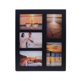 UMICAL 4x6 five-opening frame in black wood for displaying memories