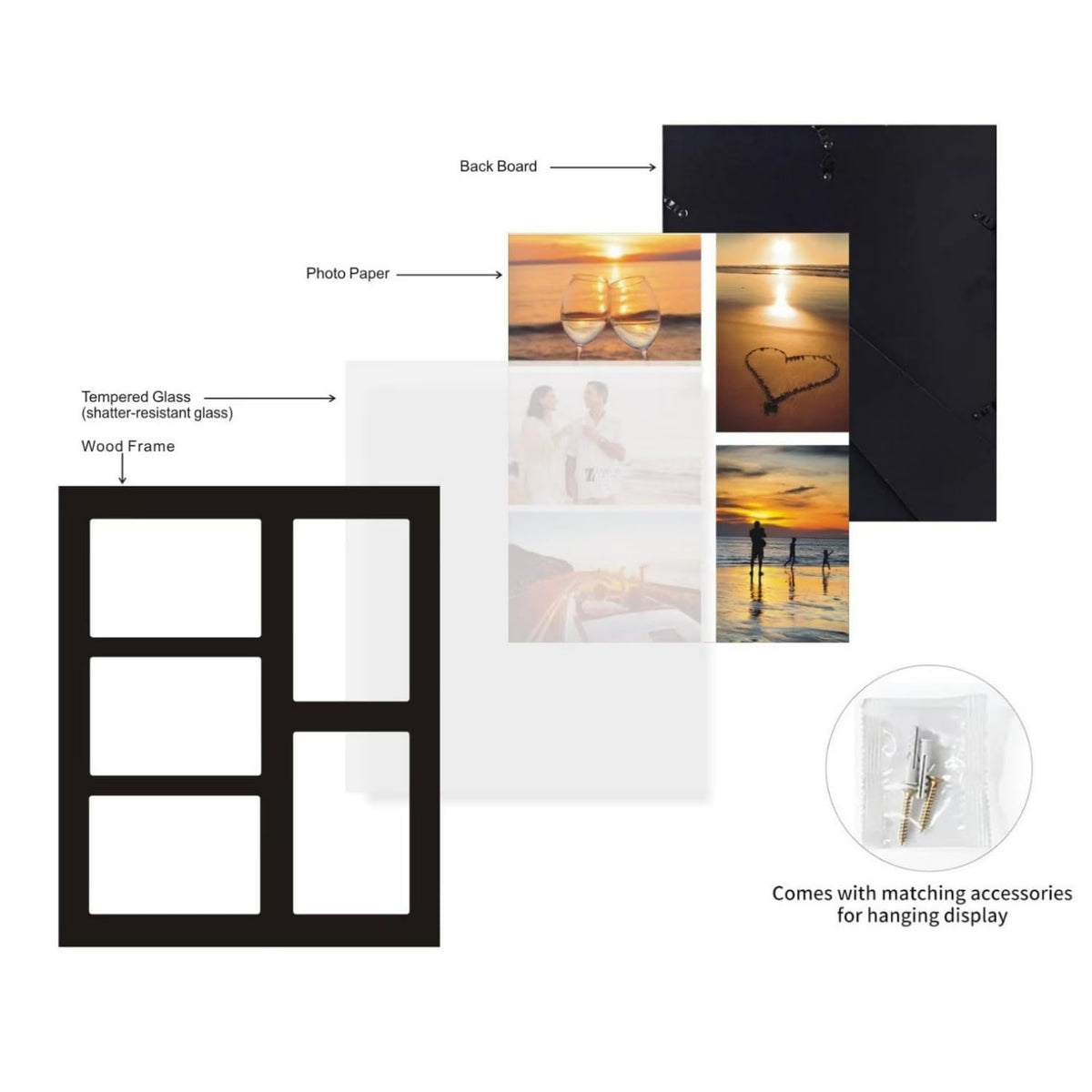 UMICAL gallery-style collage frame for modern or vintage decor