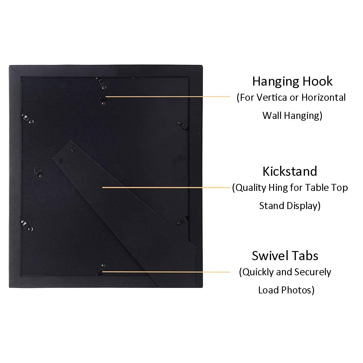 Tabletop stand and wall mounting options support versatile placement