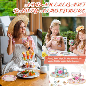 Umigy disposable tea cups with sturdy handles for hot or cold drinks.