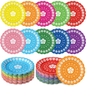 Umigy Fiesta plates with floral patterns brighten Mexican celebrations and simplify dessert service.