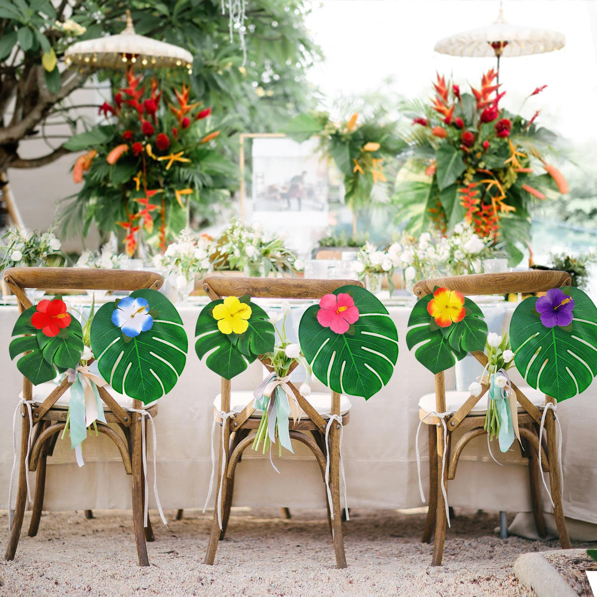 UMIKU 60pcs hibiscus flowers brighten any tropical centerpiece