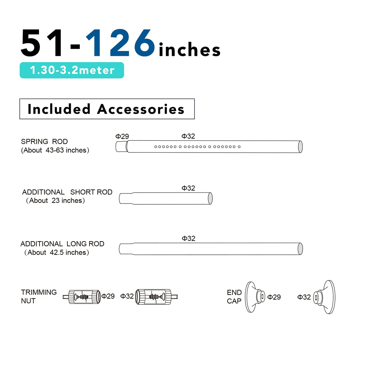 Umimile tension curtain rod black finish complements modern decor.
