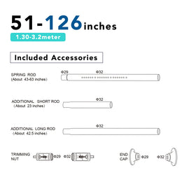 Umimile tension curtain rod black finish complements modern decor.