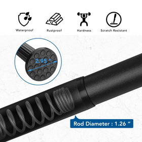 Umimile tension curtain rod no-drilling installation highlights easy setup.