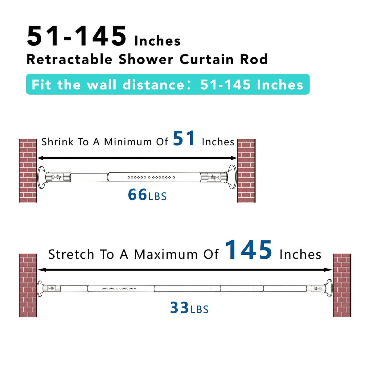 Umimile tension rod suitable for showers, closets, and doorways for versatile use.