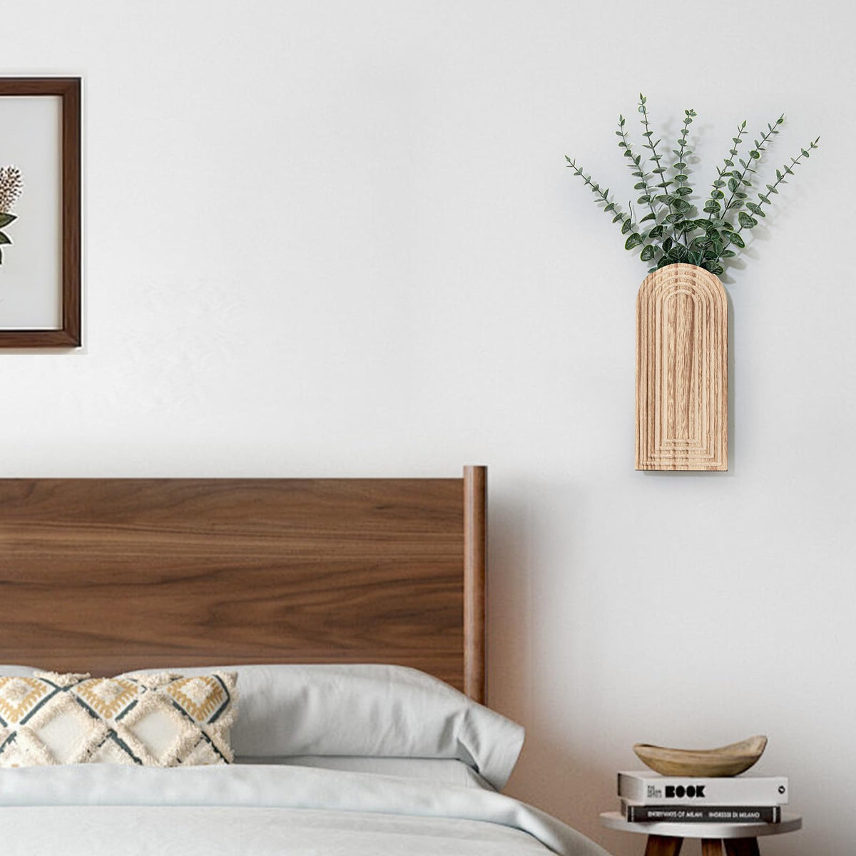 Umitiu decorative wall art vase adds natural texture to spaces.