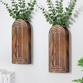 Umitiu wooden wall planter set for living room greenery and boho decor.