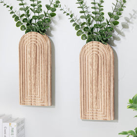 Umitiu wooden wall planter set 2 wall-mounted planters for stylish greenery display.