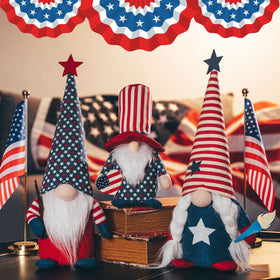 unanscre stars-stripes hats gnomes decorative accents for shelves.