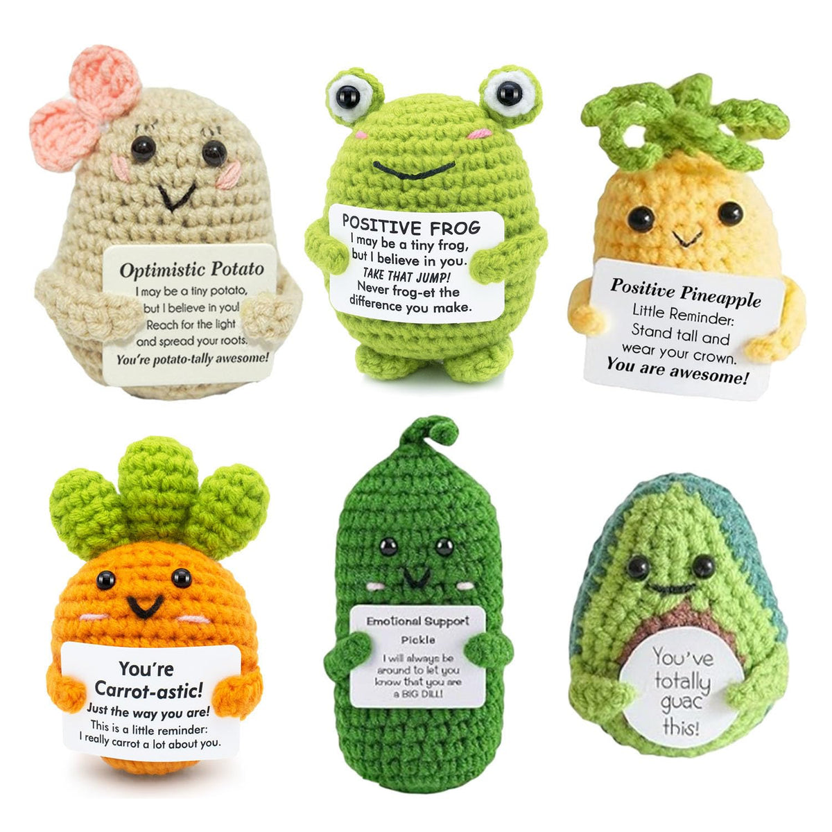 UNCLEM pickle crochet doll for desk decor and daily encouragement