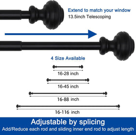 UNCONSIL curtain rod includes clear installation instructions for quick mounting.