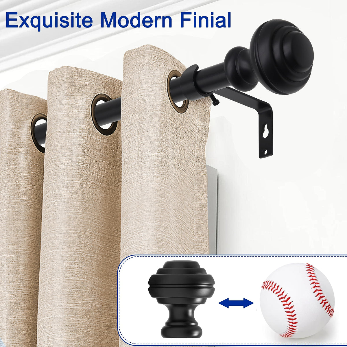 UNCONSIL curtain rod matte black finish suits modern interiors and durable performance.