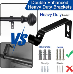 UNCONSIL curtain rod features modern finials to elevate decor.