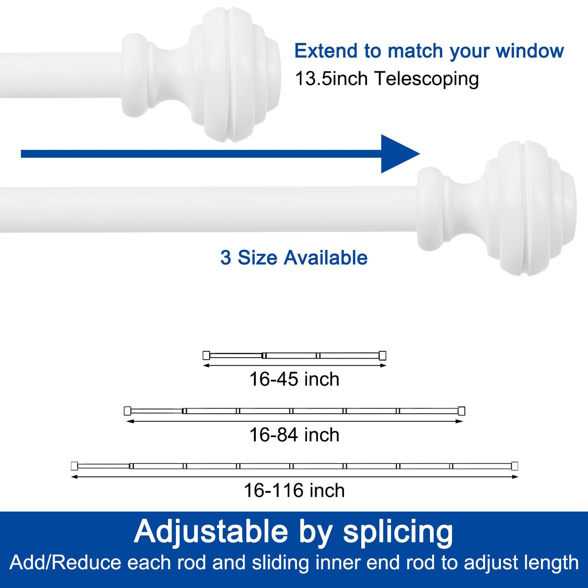 UNCONSIL easy install curtain rod with clear setup instructions