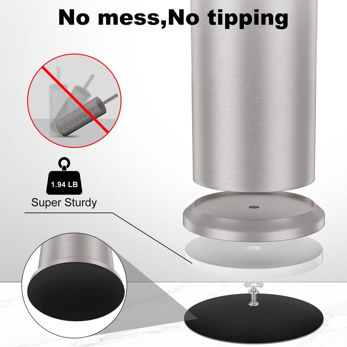 UNCONSIL extra long handle toilet brush reaches hard-to-clean areas safely.