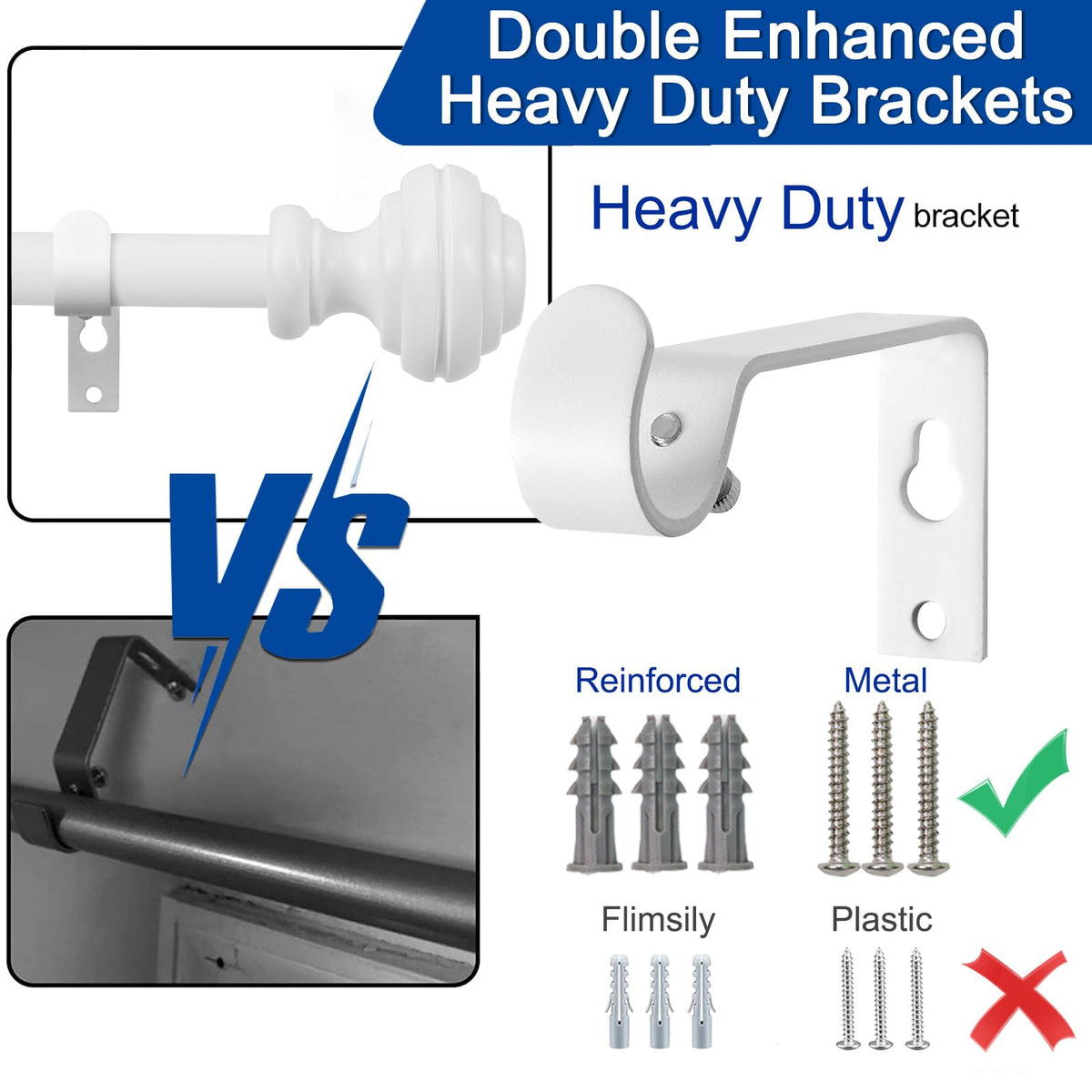 UNCONSIL heavy-duty brackets and screws included for secure mounting