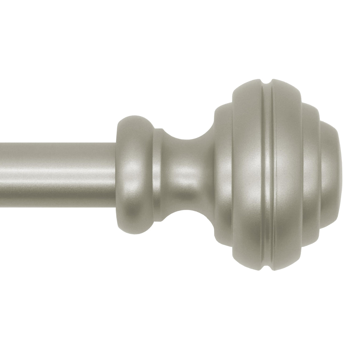 UNCONSIL nickel curtain rod assembly demonstrates sturdy adjustability for wide windows.