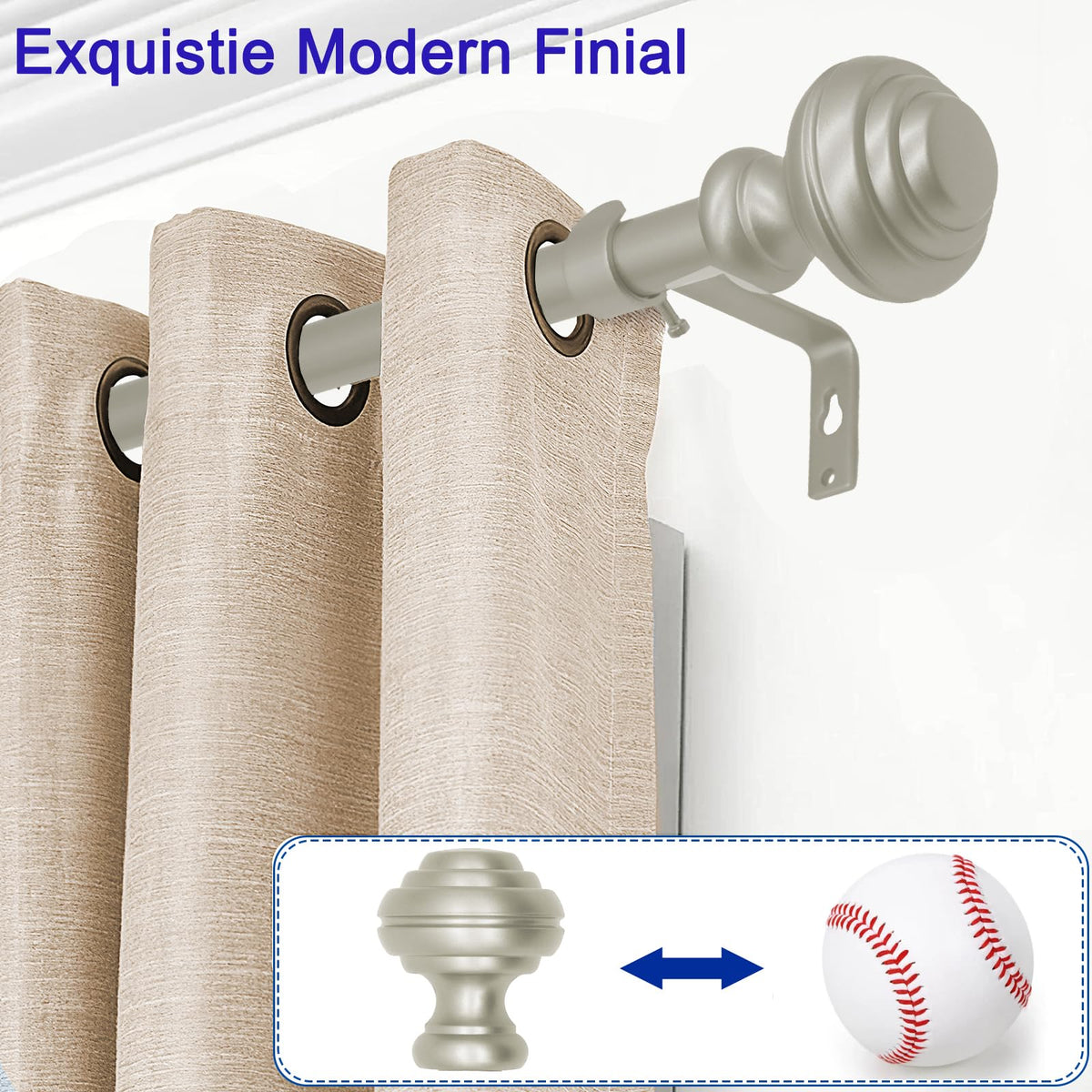 UNCONSIL nickel curtain rod brackets secure heavy drapes with reliable mounting.