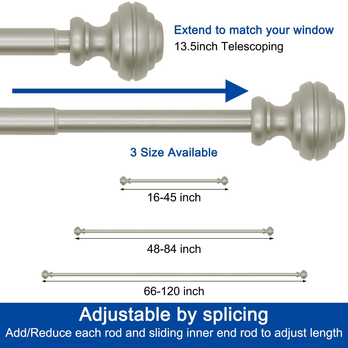 UNCONSIL nickel curtain rod installation demonstrates quick, tool-friendly setup.