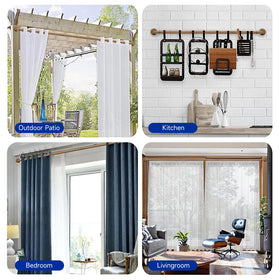UNCONSIL room darkening effect curtain rod with curved base for privacy
