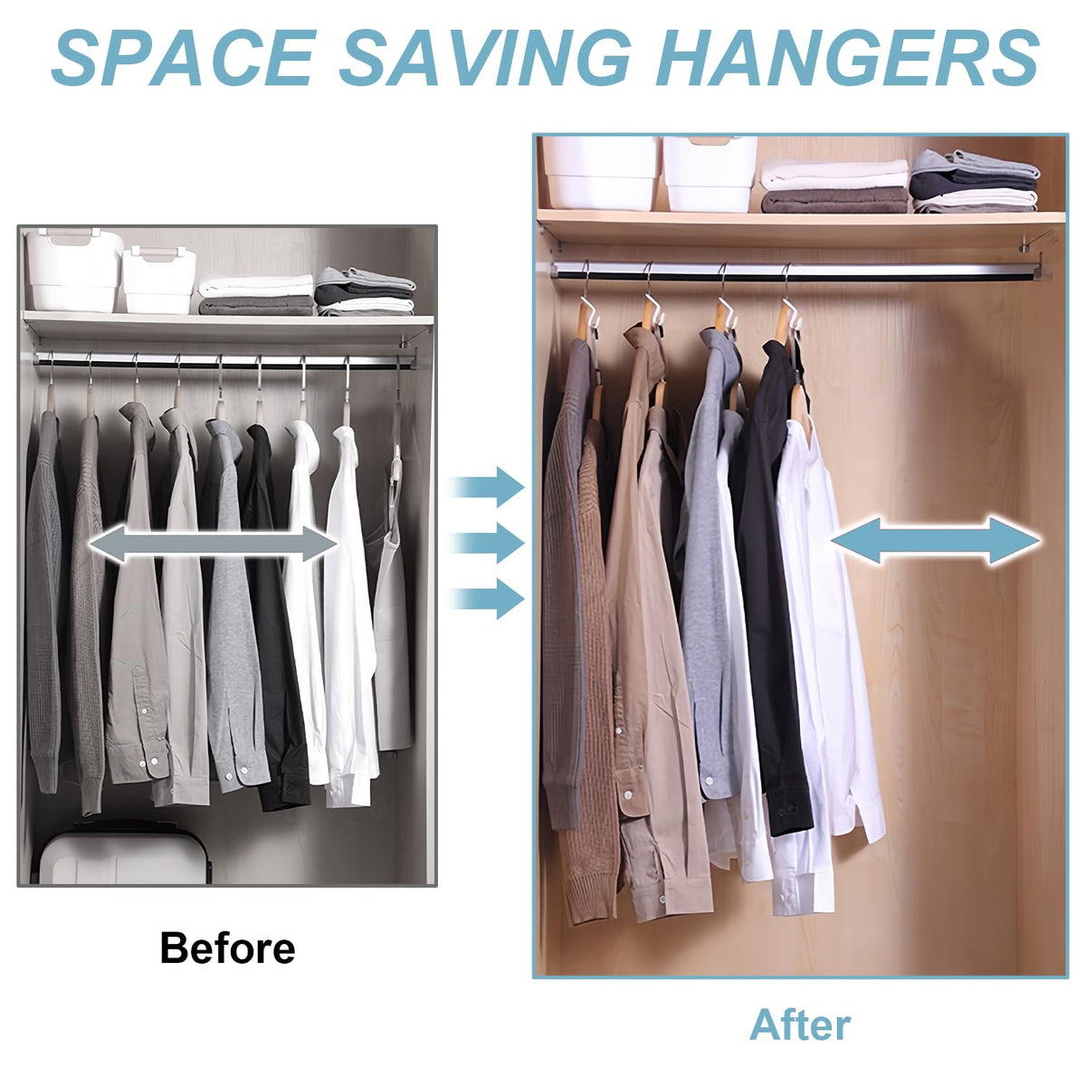 UNEFCYC plastic closet organizers highlight versatile compatibility with many hangers.
