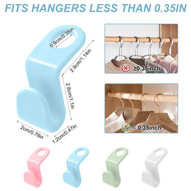 UNEFCYC space saver hooks in action extend hangers for neat stacking and access.