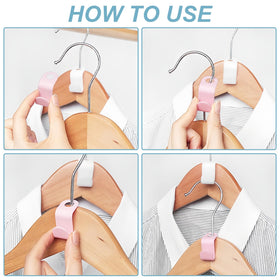 UNEFCYC stacking hanger hooks in use demonstrating cascading storage for easy access.