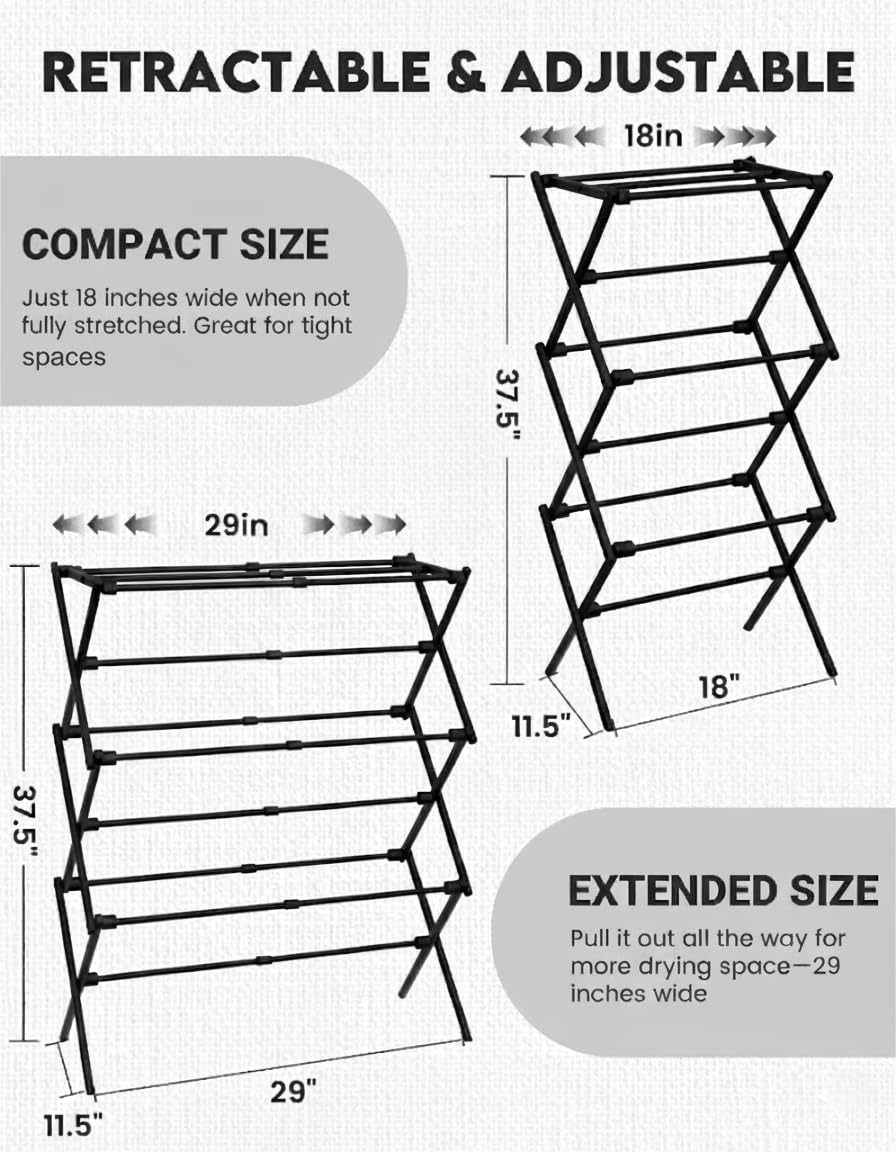 UNICCA adjustable rack rods extend from 18 to 29 inches for versatile loads