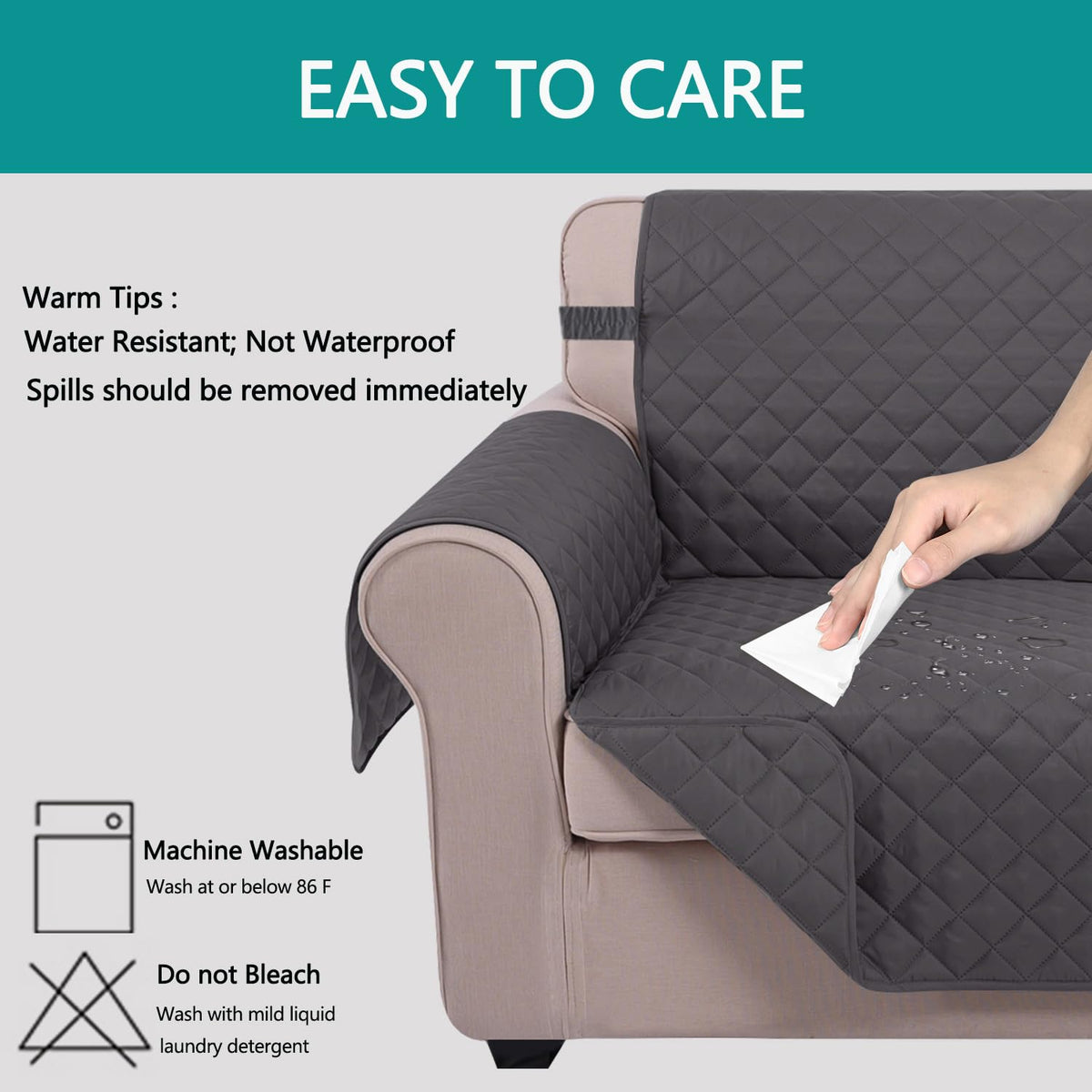 Machine-washable design from U-NICE HOME simplifies cleanup after busy days.