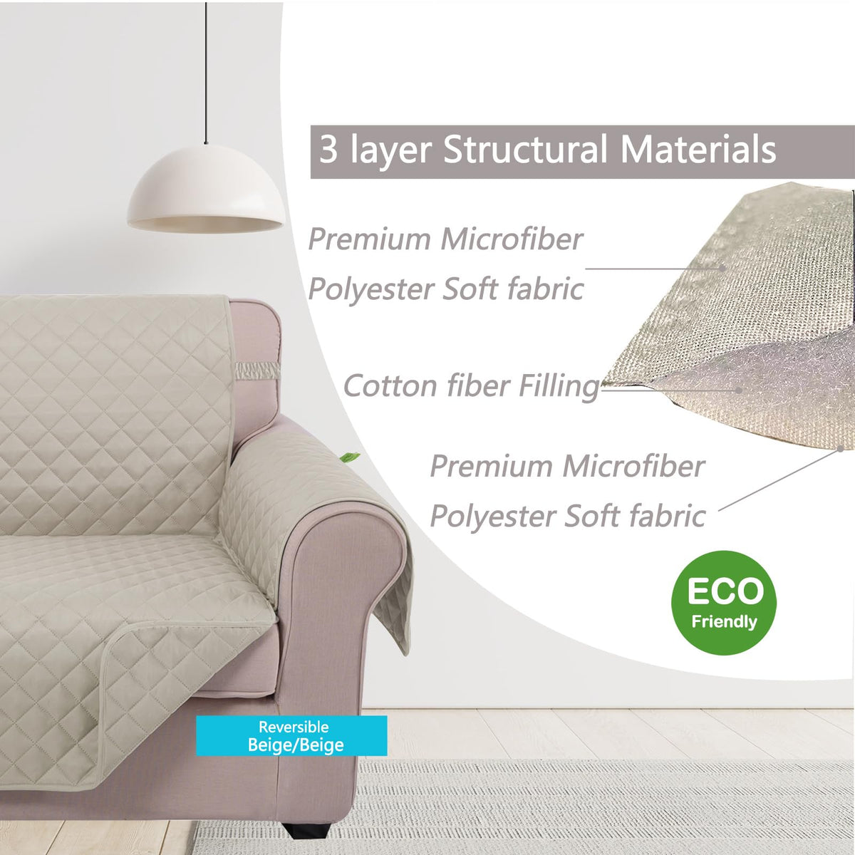 Foam rods and anti-slip design of the U-NICE HOME cover