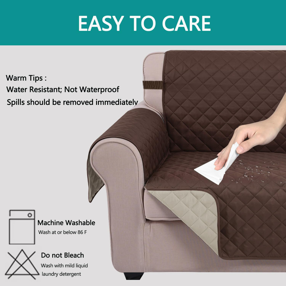 U-NICE HOME Loveseat Cover easy to install for a quick room refresh