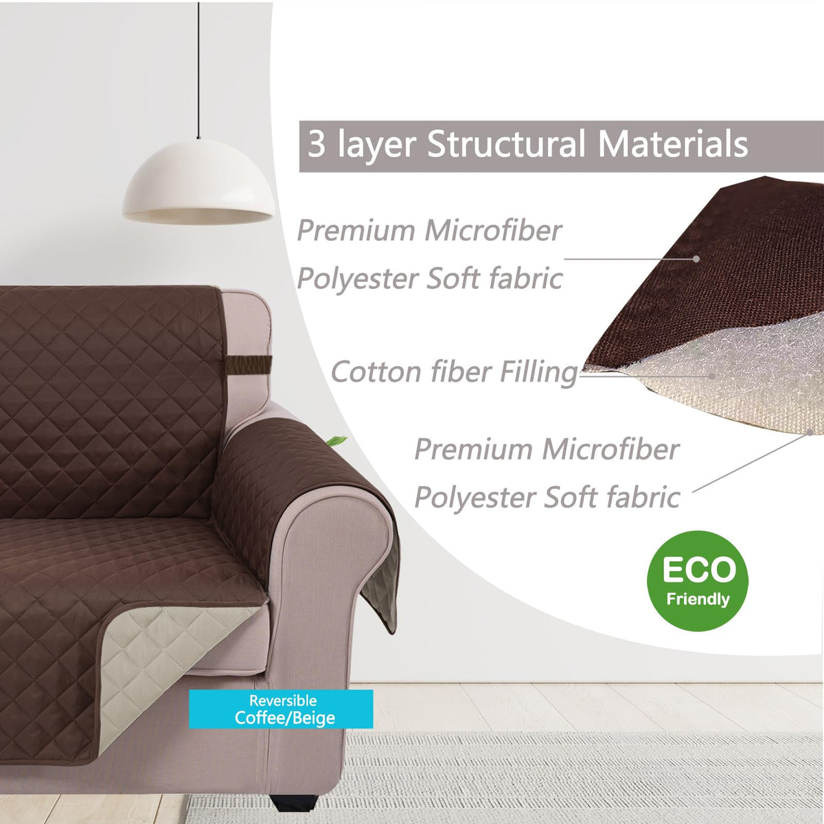 U-NICE HOME Loveseat Cover keeps fur and messes contained for pet-friendly living