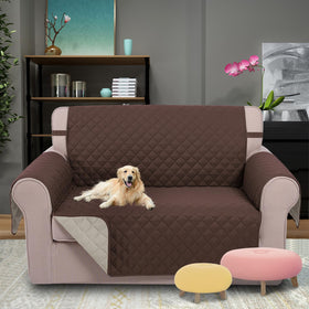 U-NICE HOME Loveseat Cover shown in dual colors offers reversible style