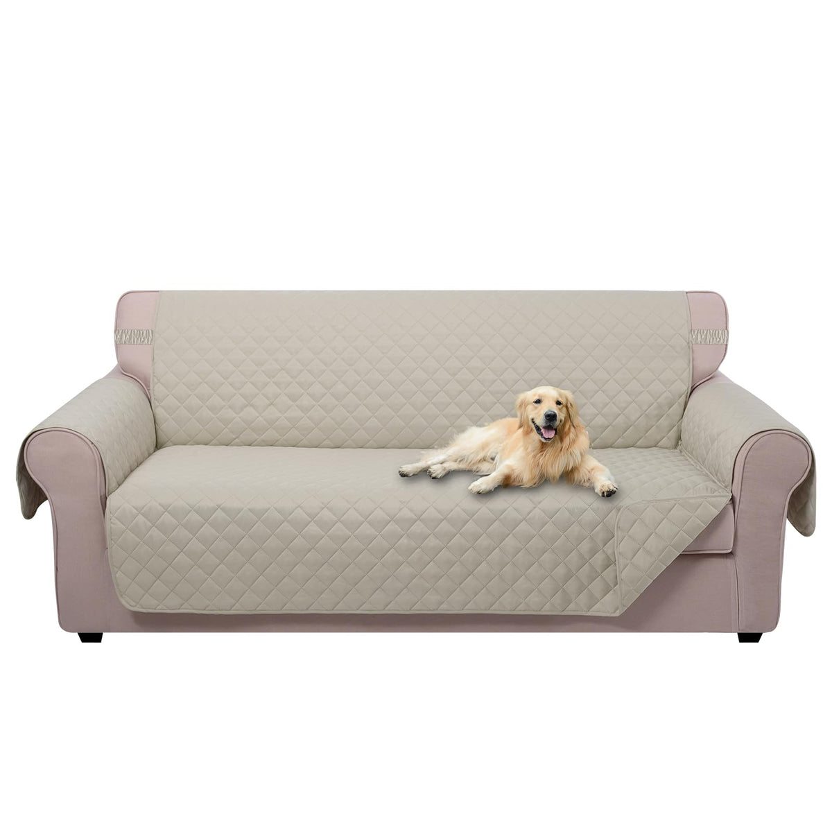 U-NICE HOME reversible sofa cover with elastic straps protecting against pet wear