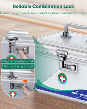 Uniclife lock box measures 10 by 6 by 6.5 inches for ample space.