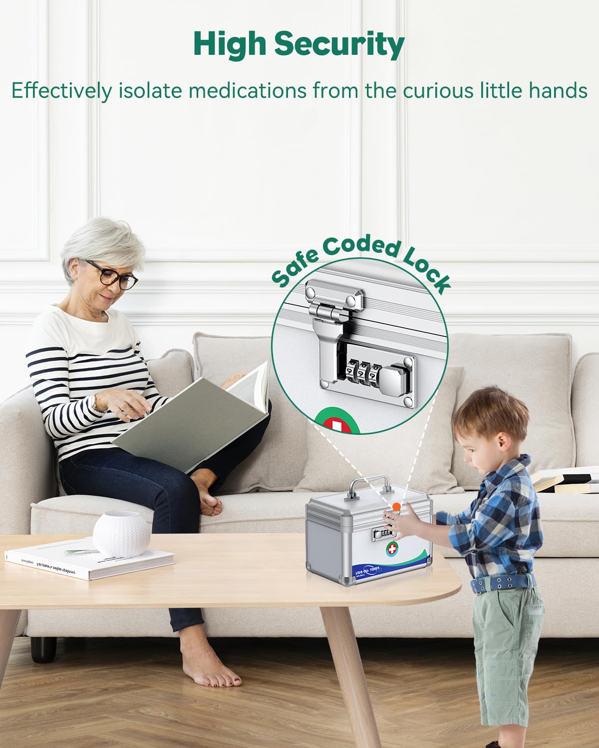 Uniclife portable medicine storage suitable for home, office, clinic, or school.