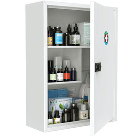 Uniclife wall-mounted medicine cabinet front view for organized, rapid access to essentials.