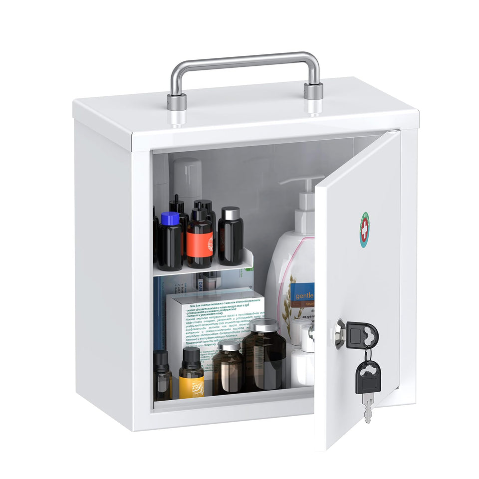 Uniclife wall-mount cabinet front view with compact white finish.
