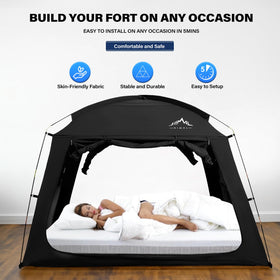 uniHimal bed tent dark fabric reduces light for restful sleep