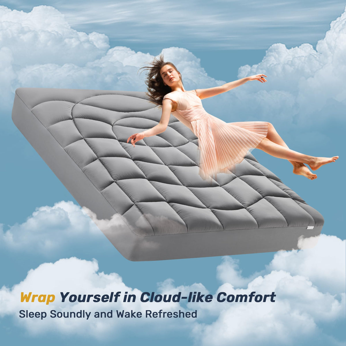 UNIKOME ergonomic quilted topper demonstrates contouring support for the back